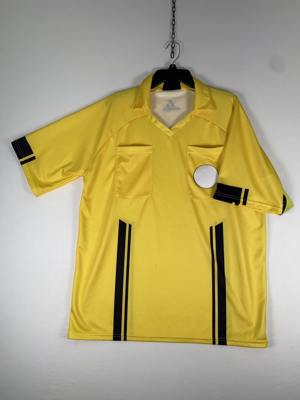 Brava Soccer Jersey Mens XL Yellow Referee Short Sleeve Pockets Mesh Performance